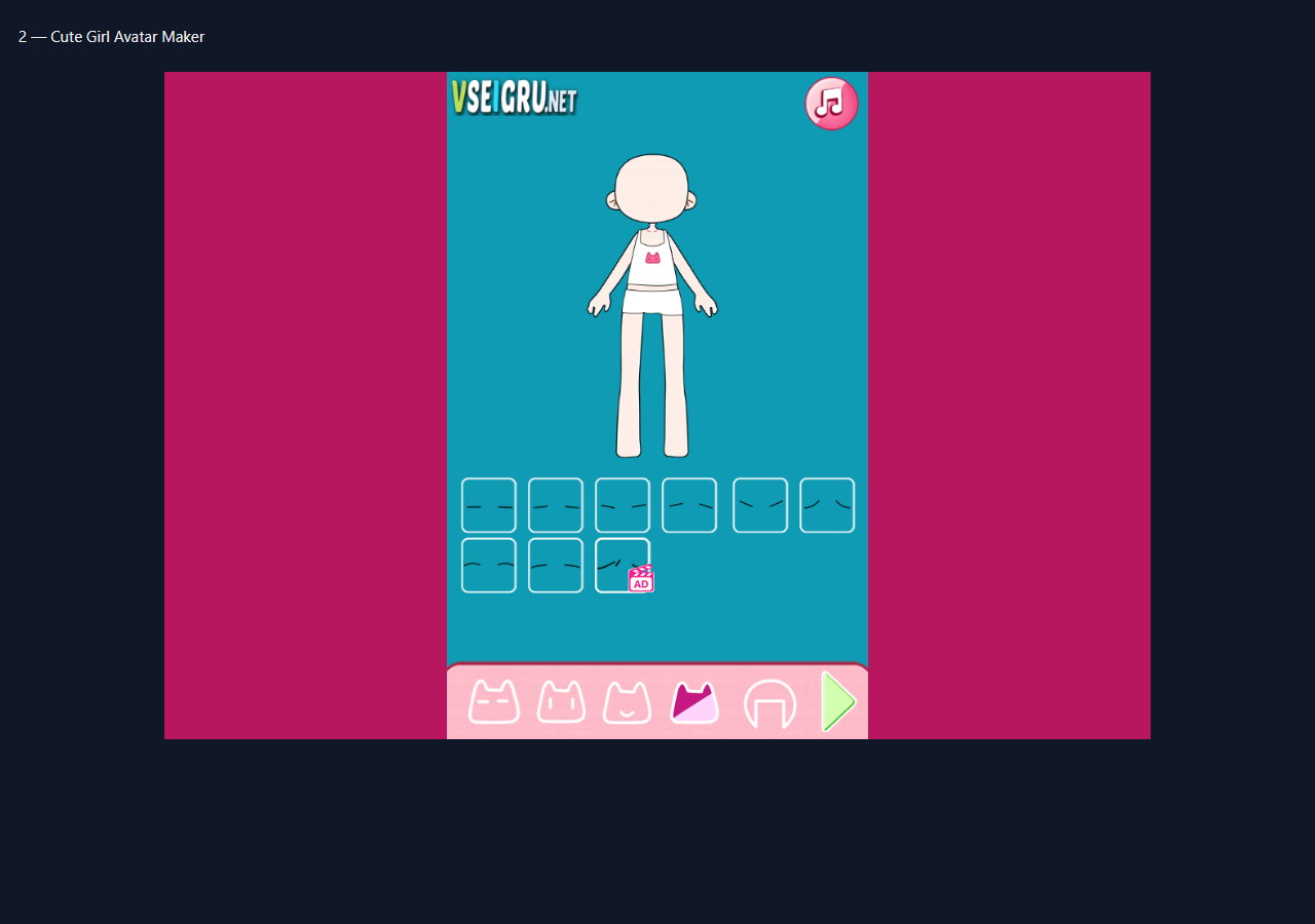 Cute Girl Avatar Maker during the isolated browser check